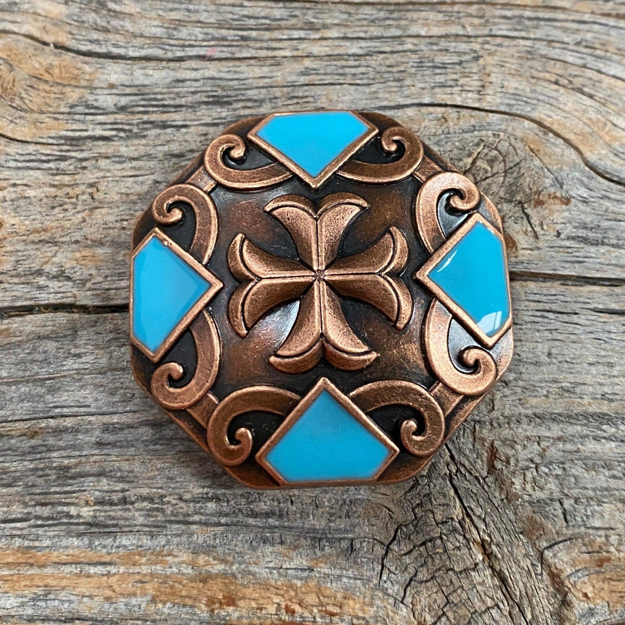 Copper Turquoise Concho 1.5"  W104L