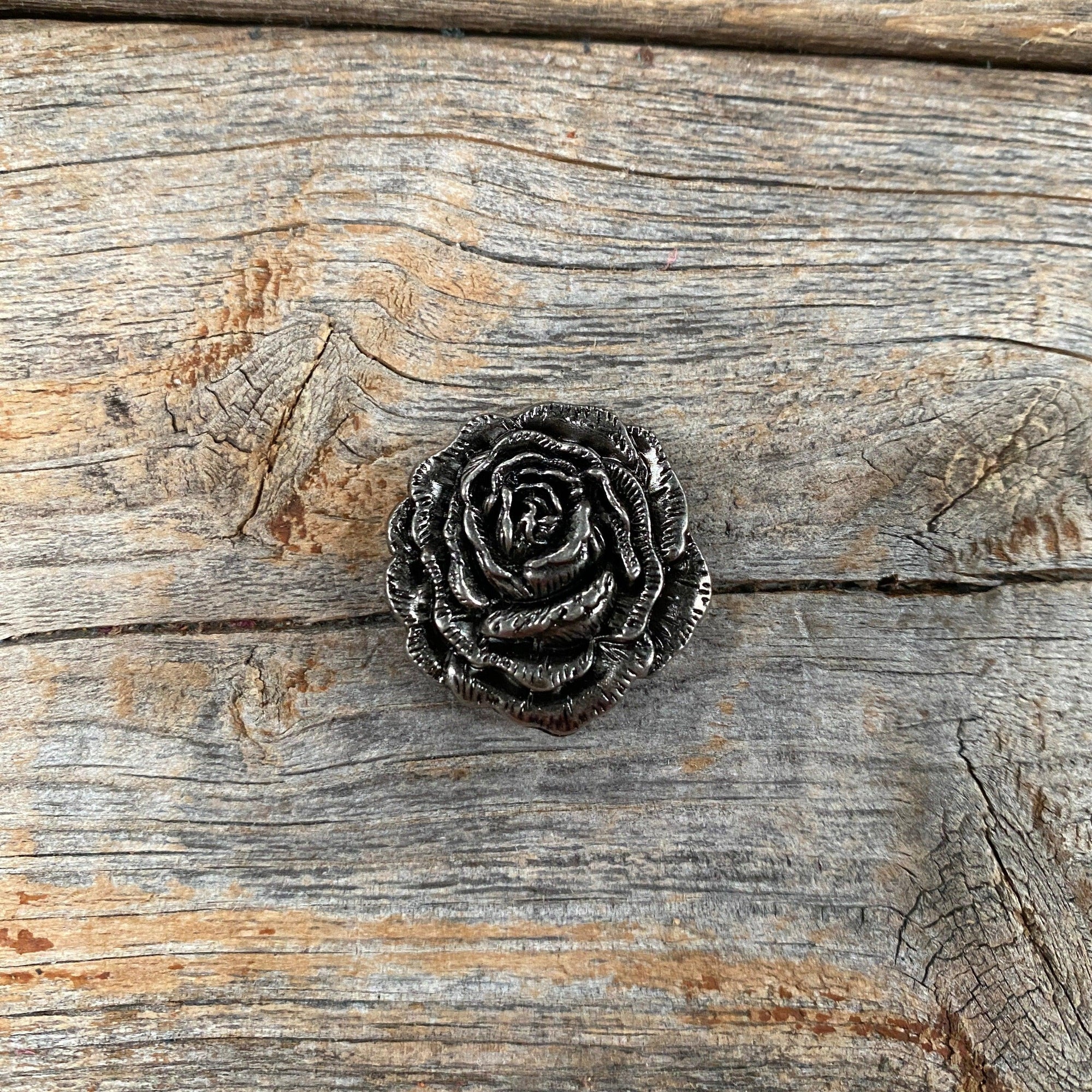 Antique Silver Rose Concho 1"  W108AS