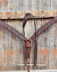 Dark Oil Braided Browband One-Ear Breast-Collar Tack Set For Western Rodeo-Performance Show