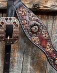Flower Power and Chocolate Browband/One Ear Headstall & Breastcollar Tack Set 