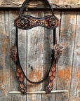 Flower Power and Chocolate Browband/One Ear Headstall & Breastcollar Tack Set 