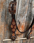 Flower Power and Chocolate Browband/One Ear Headstall & Breastcollar Tack Set 