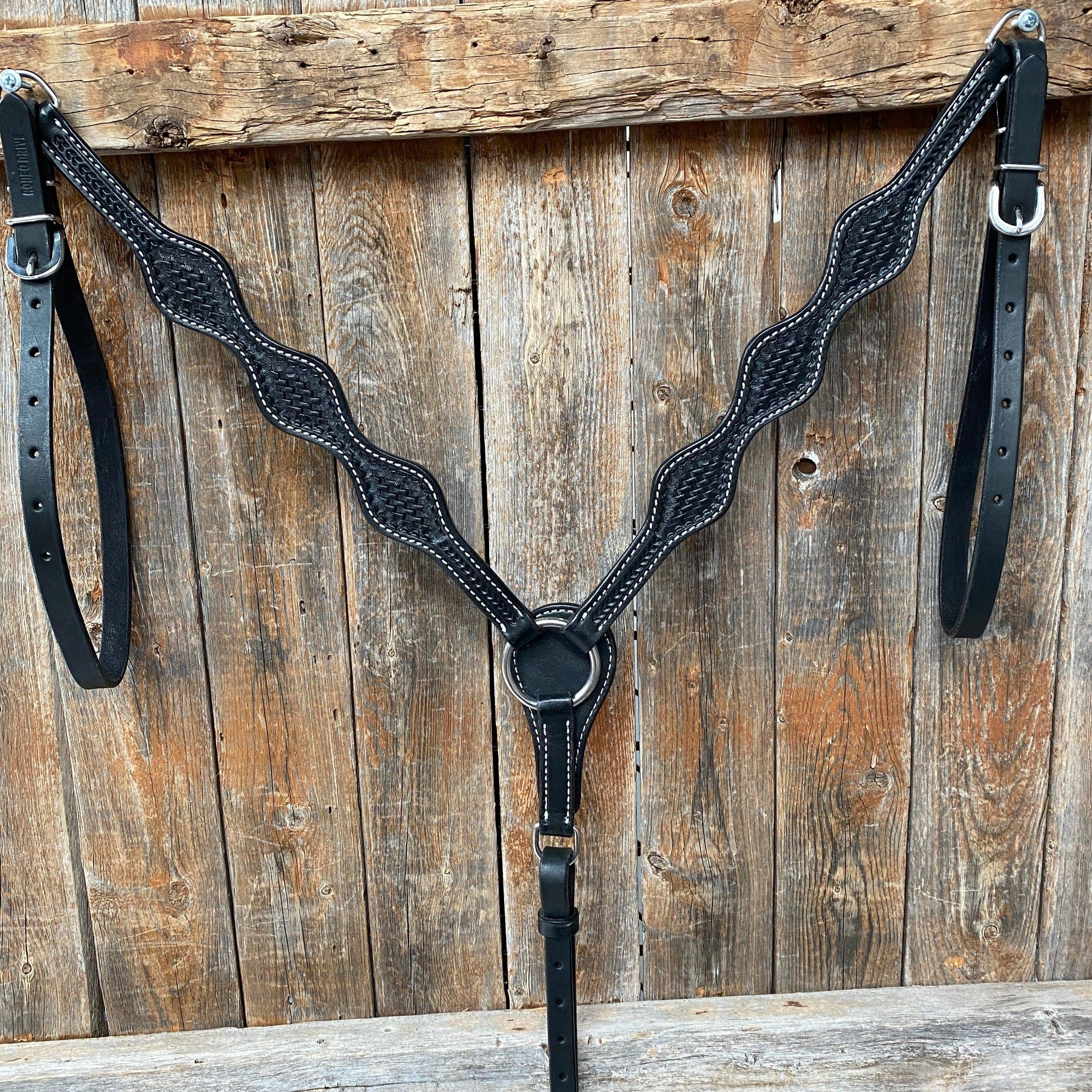 Basketweave Scalloped Black Breastcollar