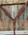 Floral Tooled Medium Oil Breastcollar