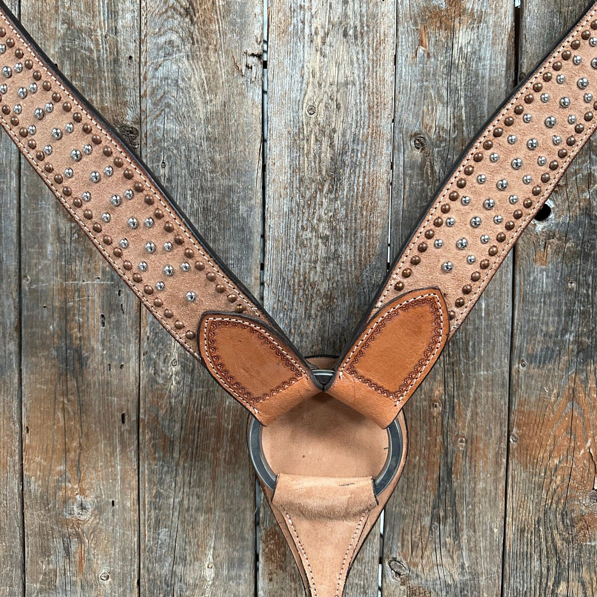 Copper and Silver Dot Rough-Out Breastcollar 