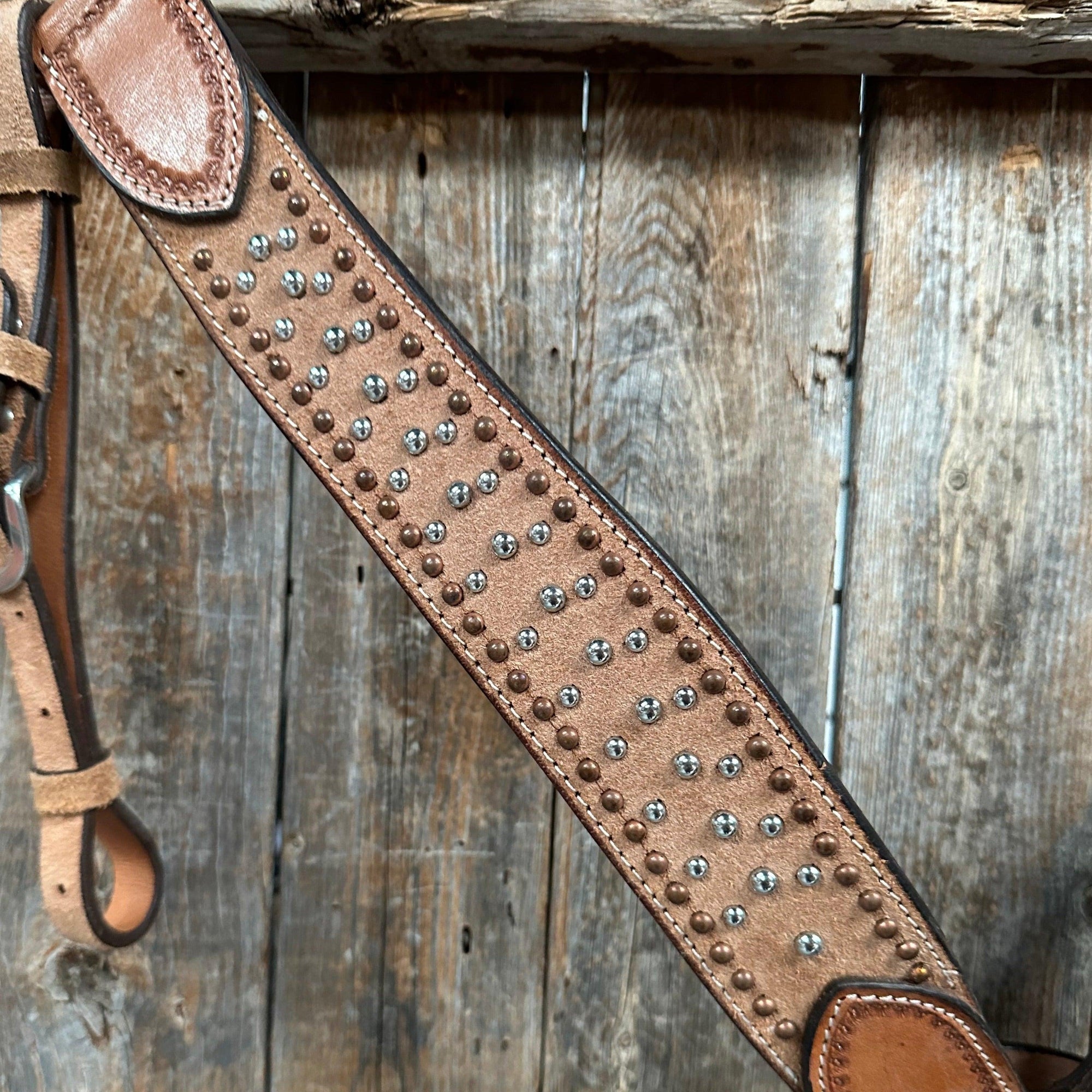 Copper and Silver Dot Rough-Out Breastcollar 