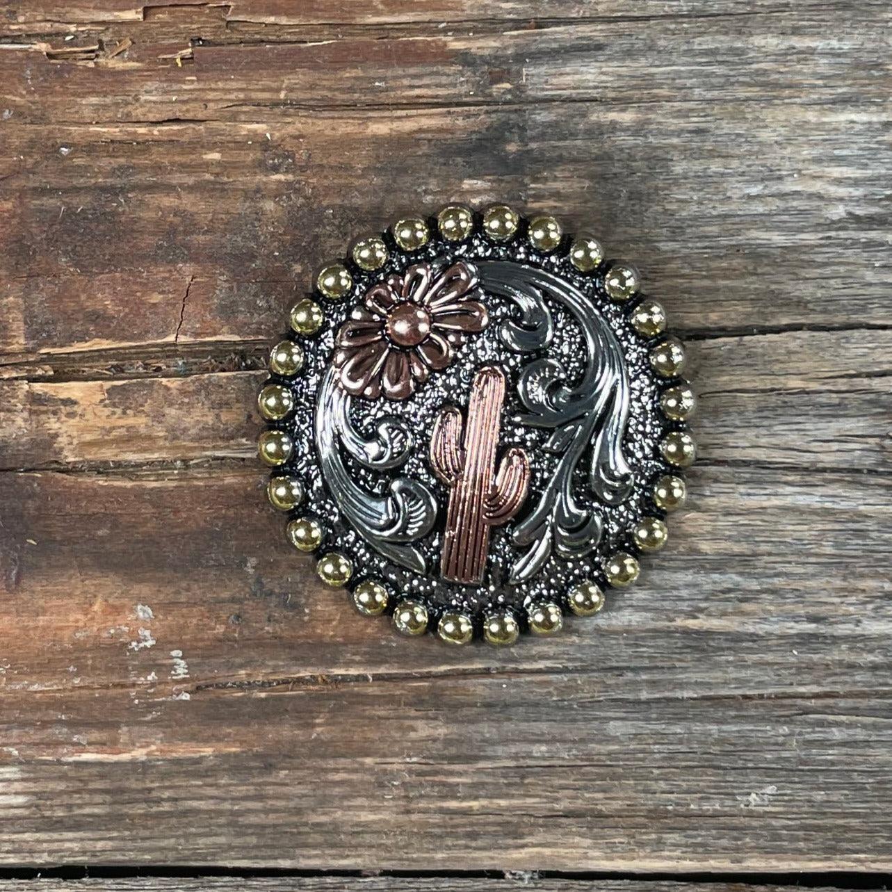 Cactus and Flower Concho 1.5" W219L