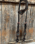 Copper Dot Honeycomb Flower and Turquoise Browband / One Ear Tack Set 