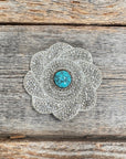 White Flower Rhinestone Rosette - Assorted Conchos