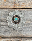 White Flower Rhinestone Rosette - Assorted Conchos