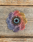 Rainbow Flower Rhinestone Rosette - Assorted Conchos
