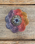 Rainbow Flower Rhinestone Rosette - Assorted Conchos