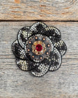 Cheetah Flower Rhinestone Rosette - Assorted Conchos