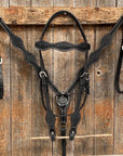Basketweave Scalloped Black Tack Sets