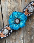 Classic Turquoise and Clear Browband/One Ear Tack Set / Witherstrap  