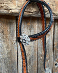 Two Tone Leaf Jet and Clear One Ear & Breastcollar Tack Set 
