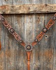 Zebra Jet and Topaz Browband / Breastcollar Tack Set 