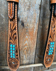 Light Oil Buckaroo Roper Turquoise One Ear & Breastcollar Tack Set 