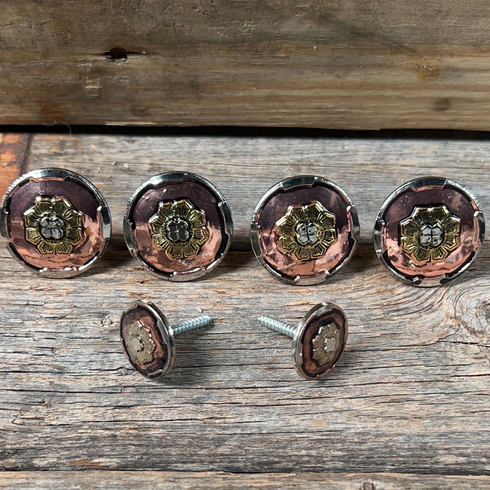 Copper &amp; Gold Flower Saddle Set SSW192