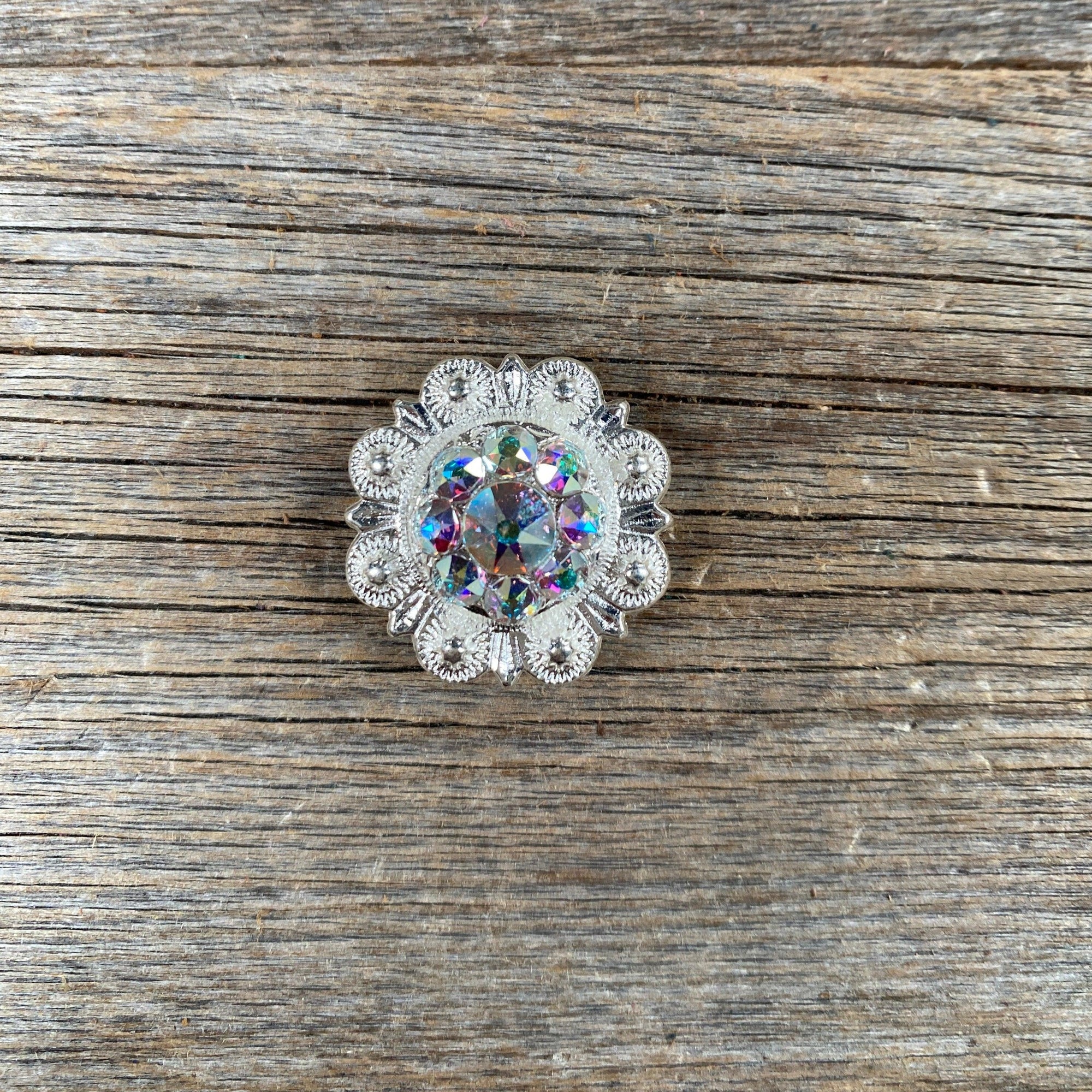 AB Bright Silver 1" European Crystal Concho
