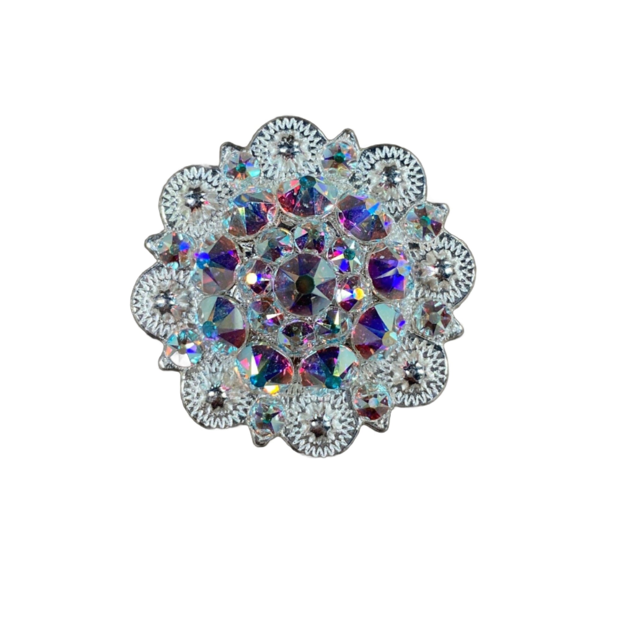AB  Bright Silver 1.5" European Crystal Concho