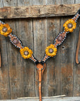 Classic Yellow and Pink Browband/One Ear Tack Set with Wither Strap  