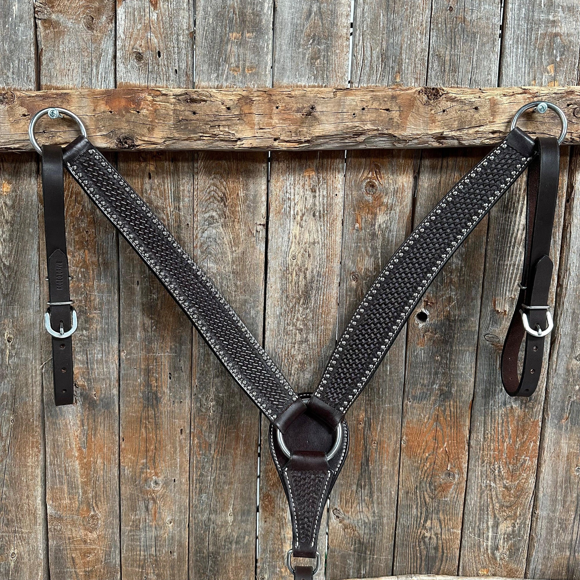 Dark Oil Basketweave Silver Dot Breastcollar