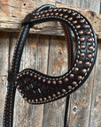 Dark Oil Honeycomb Tooled with Copper Dots Tack Sets