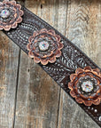 Hand Painted Paisley - Copper AB Rosette One Ear/ Breastcollar Tack Set 