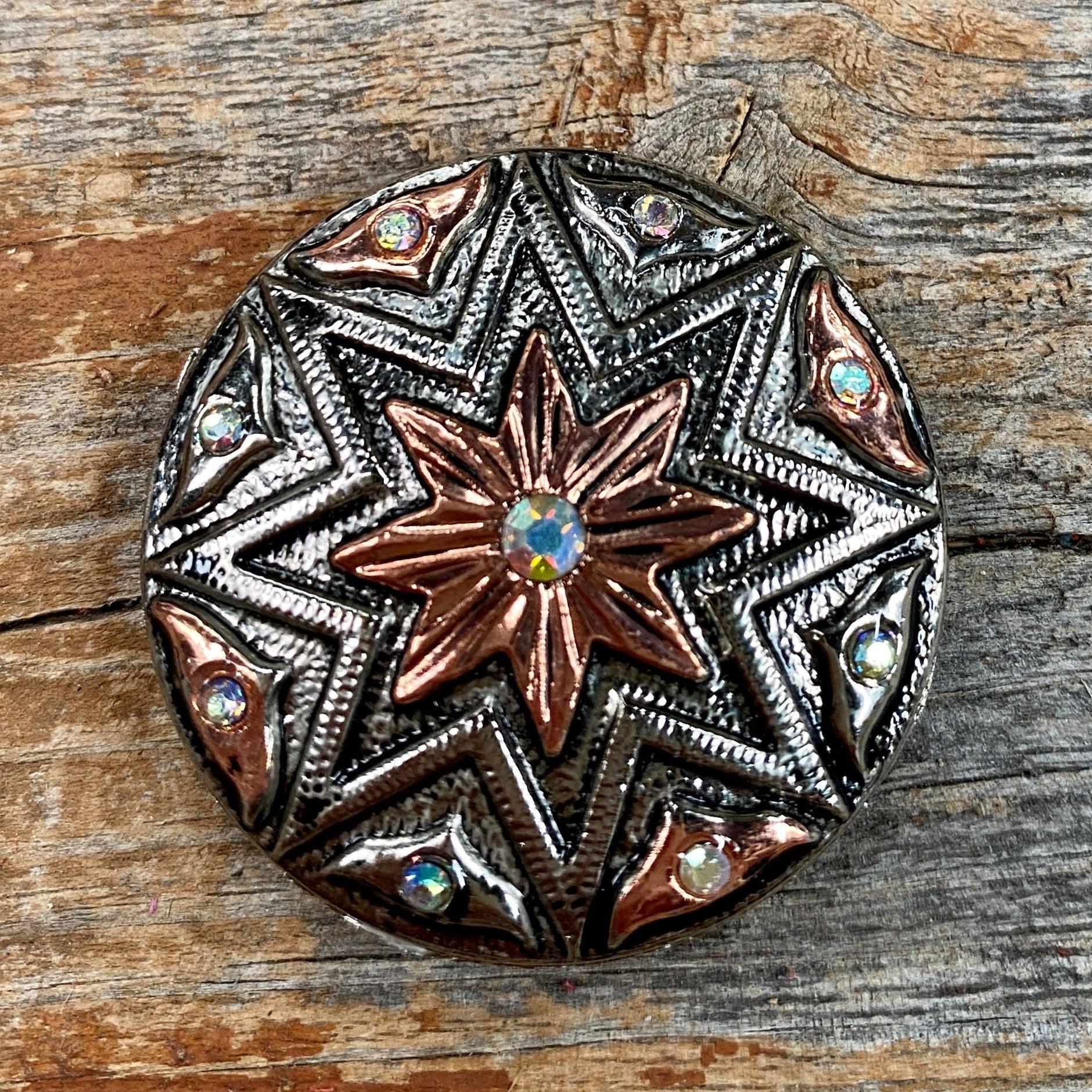Starburst Antique Silver 1.5" Concho W185L