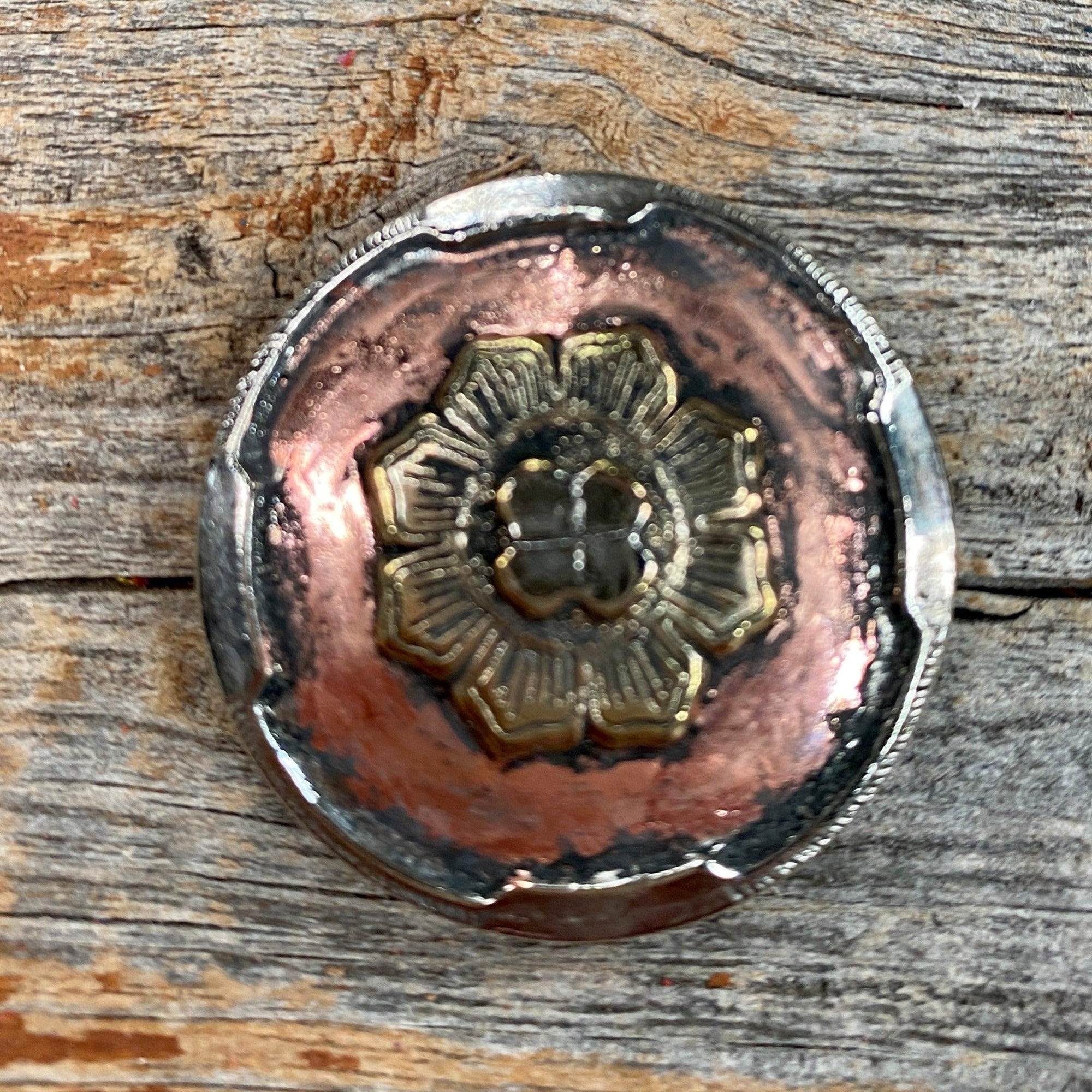 Copper &amp; Gold Flower 1.5" 