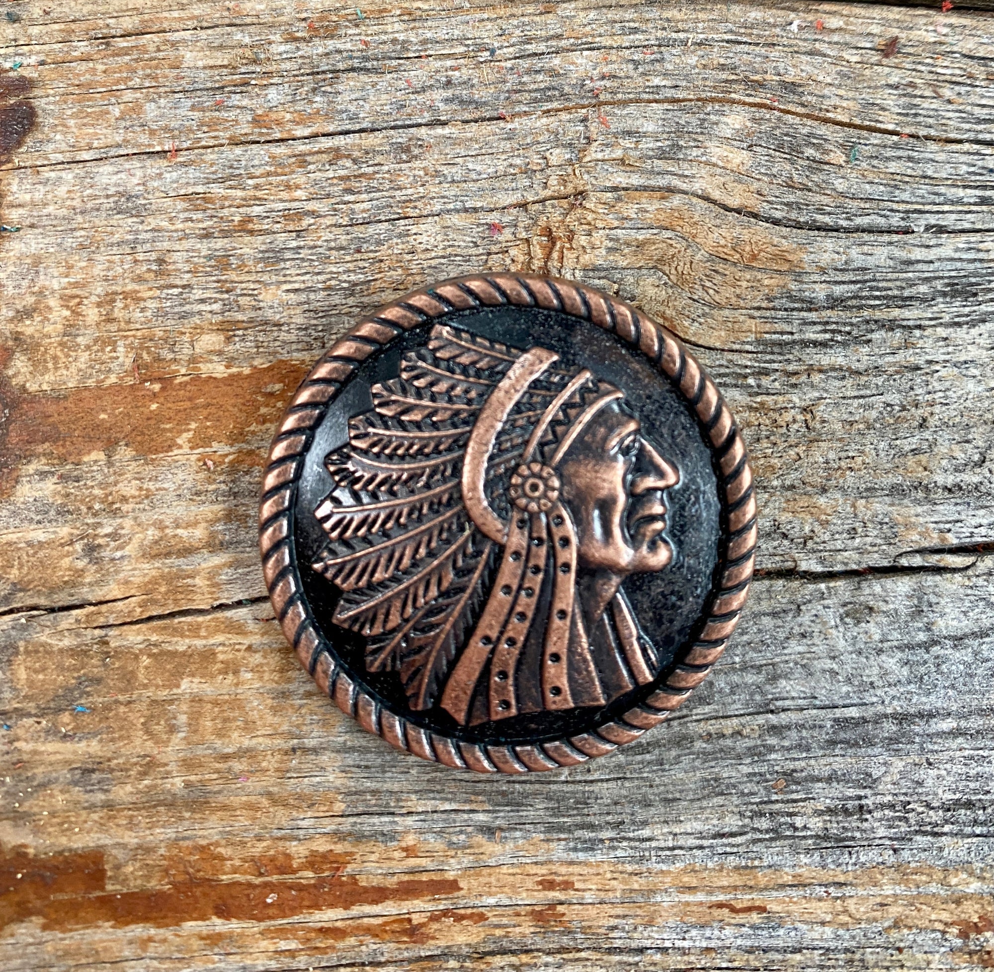 Copper Native American Rope Edge Concho 1.5" W166L