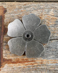 Antique Silver Flower Turquoise Concho 2"  W110L