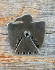 Antique Silver Turquoise Thunderbird Concho 1.5" W181L