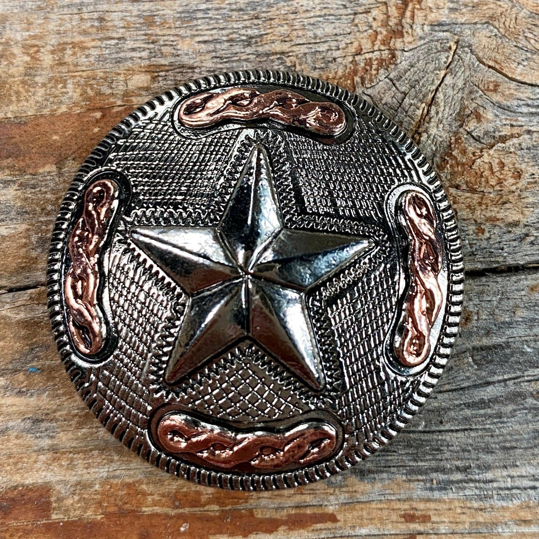 Antique Silver Texas Star Concho 1.5" W187L