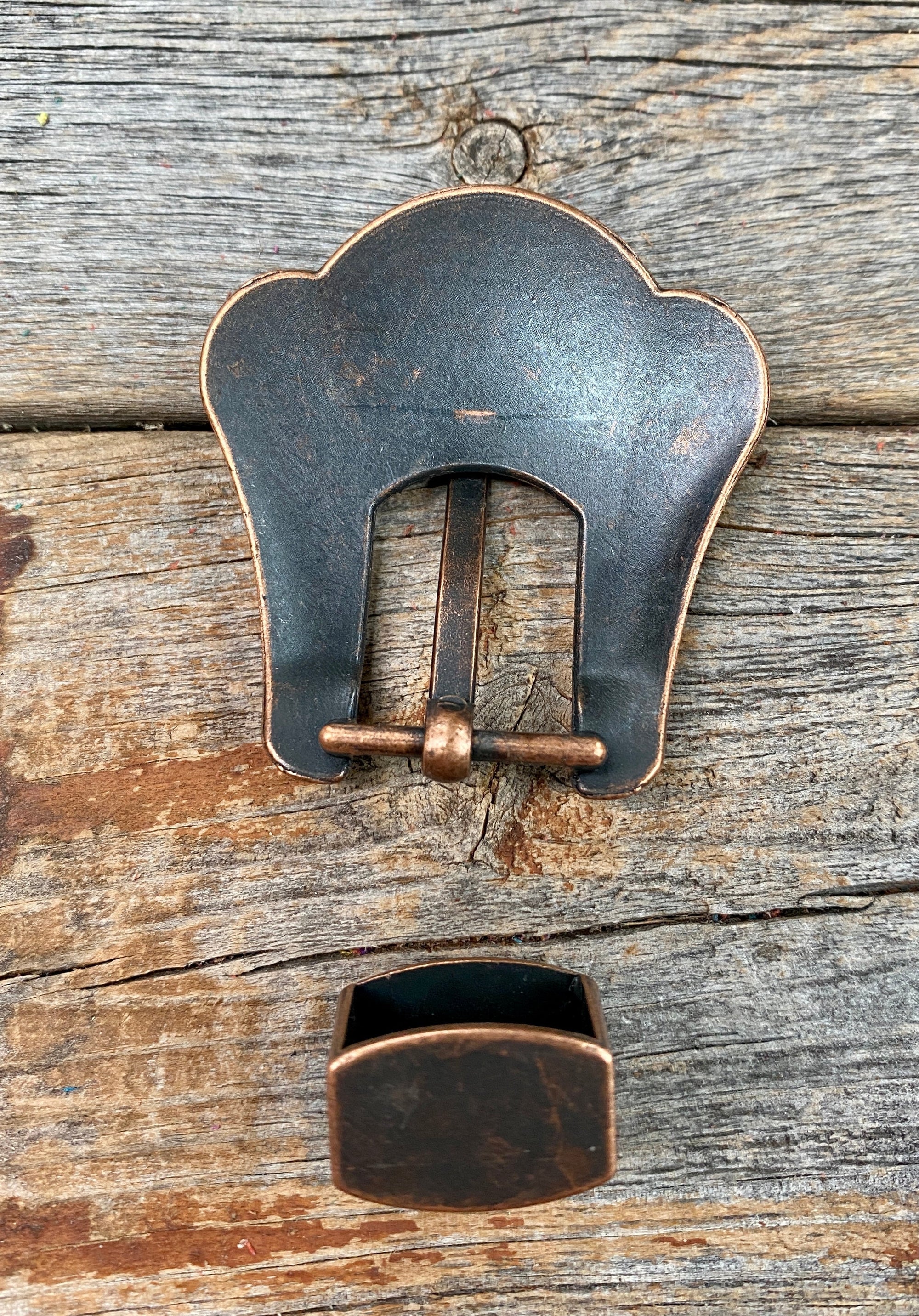 Copper Turquoise Buckle &amp; Keeper W180B