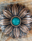 Copper Daisy Turquoise Concho 1.5"  W132L