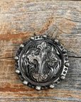 Antique Silver Cross Western Concho  1". W191S