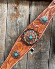 Light Oil V Brow Copper and Turquoise Browband & Breastcollar Tack Set 