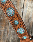 Light Oil Buckaroo Roper Turquoise and AB One Ear & Breastcollar Tack Set 