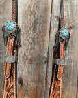 Light Oil Buckaroo Roper Turquoise and AB One Ear & Breastcollar Tack Set 