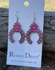Pink Dangle Silver Squash Blossom Fashion Earrings WA194