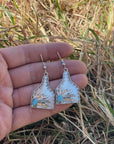Turquoise Cow Tag Fashion Earrings WA110
