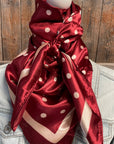 35X35"  Burgundy Polka Dot Wild Rag / Scarf WR3051