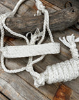 White Flat Braided Mule Tape Halter