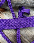 Purple Flat Braided Mule Tape Halter