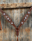Copper Dot and Buckstitch Fancy AB Browband Tack Set 