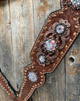 Copper Dot and Buckstitch Fancy AB Browband Tack Set 