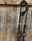 Copper Dot Honeycomb Turquoise  Browband / One Ear Tack Set 