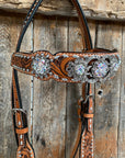 Silver Dot and Buckstitch Fancy AB Browband Tack Set 